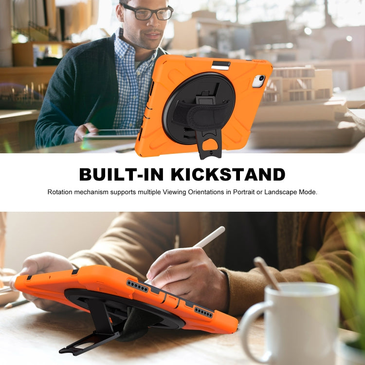 Shockproof Colorful Silicone + PC Protective Case with Holder & Shoulder Strap & Hand Strap For iPad Pro 11 2022 / 2021 / 2020 / 2018 /  Air 4 2020 (Orange) - iPad Air (2022) / (2020) 10.9 Cases by buy2fix | Online Shopping UK | buy2fix