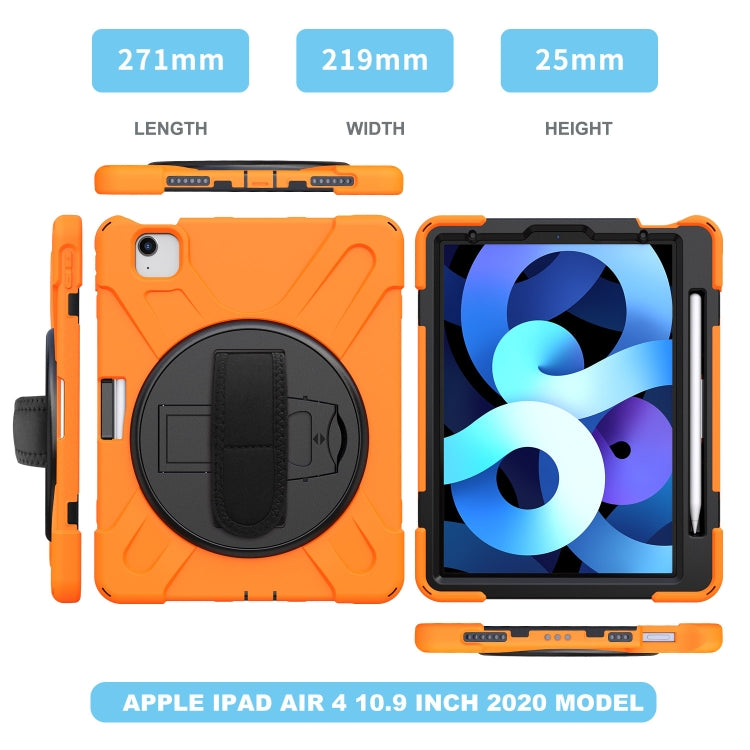Shockproof Colorful Silicone + PC Protective Case with Holder & Shoulder Strap & Hand Strap For iPad Pro 11 2022 / 2021 / 2020 / 2018 /  Air 4 2020 (Orange) - iPad Air (2022) / (2020) 10.9 Cases by buy2fix | Online Shopping UK | buy2fix