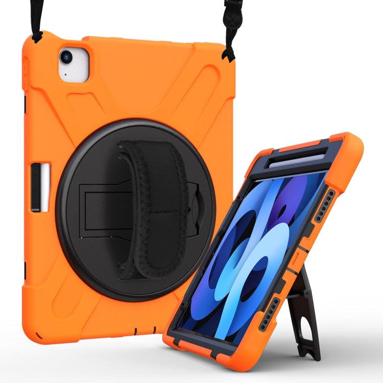 Shockproof Colorful Silicone + PC Protective Case with Holder & Shoulder Strap & Hand Strap For iPad Pro 11 2022 / 2021 / 2020 / 2018 /  Air 4 2020 (Orange) - iPad Air (2022) / (2020) 10.9 Cases by buy2fix | Online Shopping UK | buy2fix