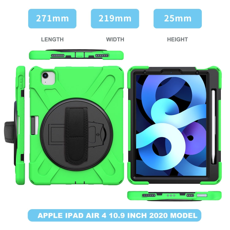 Shockproof Colorful Silicone + PC Protective Case with Holder & Shoulder Strap & Hand Strap For iPad Pro 11 2022 / 2021 / 2020 / 2018 /  Air 4 2020 (Green) - iPad Air (2022) / (2020) 10.9 Cases by buy2fix | Online Shopping UK | buy2fix