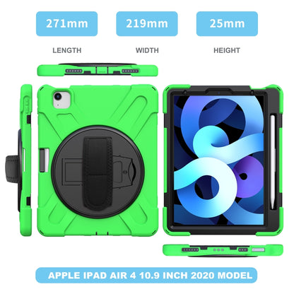 Shockproof Colorful Silicone + PC Protective Case with Holder & Shoulder Strap & Hand Strap For iPad Pro 11 2022 / 2021 / 2020 / 2018 /  Air 4 2020 (Green) - iPad Air (2022) / (2020) 10.9 Cases by buy2fix | Online Shopping UK | buy2fix