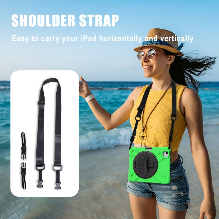 Shockproof Colorful Silicone + PC Protective Case with Holder & Shoulder Strap & Hand Strap For iPad Pro 11 2022 / 2021 / 2020 / 2018 /  Air 4 2020 (Green) - iPad Air (2022) / (2020) 10.9 Cases by buy2fix | Online Shopping UK | buy2fix