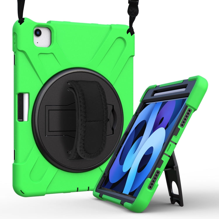 Shockproof Colorful Silicone + PC Protective Case with Holder & Shoulder Strap & Hand Strap For iPad Pro 11 2022 / 2021 / 2020 / 2018 /  Air 4 2020 (Green) - iPad Air (2022) / (2020) 10.9 Cases by buy2fix | Online Shopping UK | buy2fix