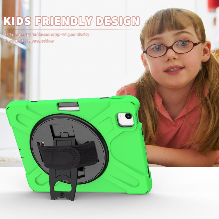Shockproof Colorful Silicone + PC Protective Case with Holder & Shoulder Strap & Hand Strap For iPad Pro 11 2022 / 2021 / 2020 / 2018 /  Air 4 2020 (Green) - iPad Air (2022) / (2020) 10.9 Cases by buy2fix | Online Shopping UK | buy2fix