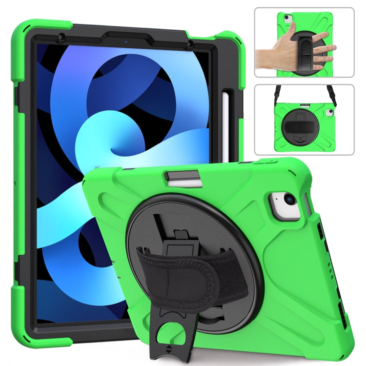 Shockproof Colorful Silicone + PC Protective Case with Holder & Shoulder Strap & Hand Strap For iPad Pro 11 2022 / 2021 / 2020 / 2018 /  Air 4 2020 (Green) - iPad Air (2022) / (2020) 10.9 Cases by buy2fix | Online Shopping UK | buy2fix