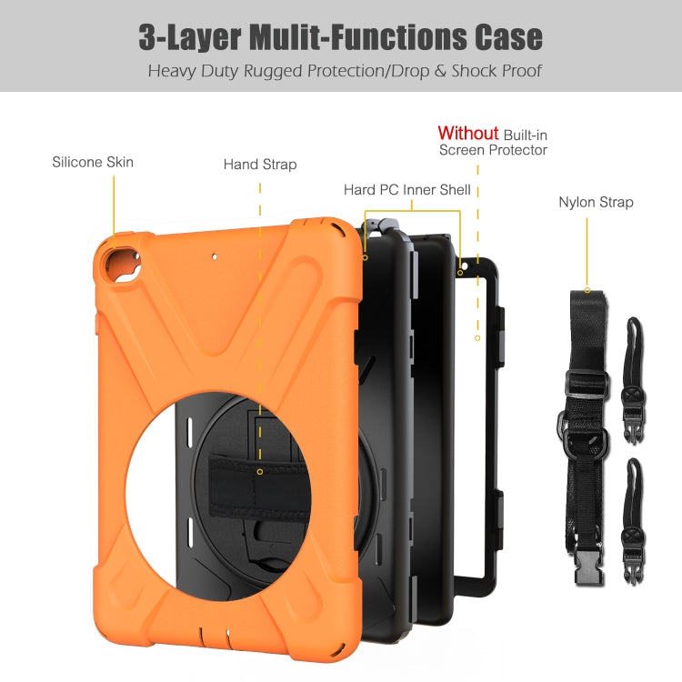 Shockproof Colorful Silicone + PC Protective Case with Holder & Shoulder Strap & Hand Strap For iPad Mini 4 / Mini (2019)(Orange) - iPad Mini 4 & 3 & 2 & 1 Cases by buy2fix | Online Shopping UK | buy2fix
