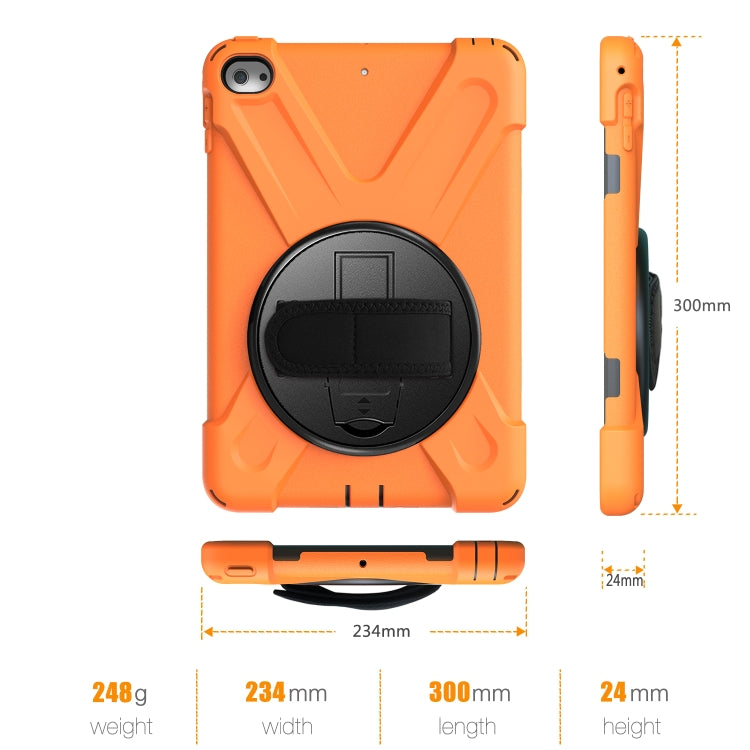 Shockproof Colorful Silicone + PC Protective Case with Holder & Shoulder Strap & Hand Strap For iPad Mini 4 / Mini (2019)(Orange) - iPad Mini 4 & 3 & 2 & 1 Cases by buy2fix | Online Shopping UK | buy2fix