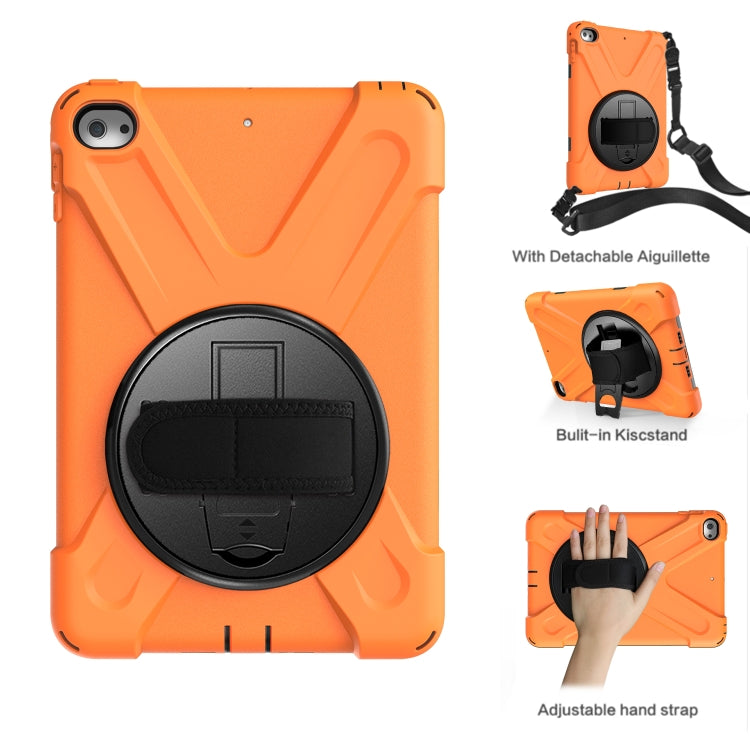 Shockproof Colorful Silicone + PC Protective Case with Holder & Shoulder Strap & Hand Strap For iPad Mini 4 / Mini (2019)(Orange) - iPad Mini 4 & 3 & 2 & 1 Cases by buy2fix | Online Shopping UK | buy2fix