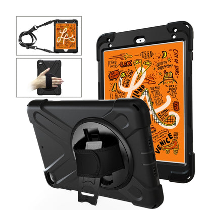 Shockproof Colorful Silicone + PC Protective Case with Holder & Shoulder Strap & Hand Strap For iPad Mini 4 / Mini (2019)(Black) - iPad Mini 4 & 3 & 2 & 1 Cases by buy2fix | Online Shopping UK | buy2fix
