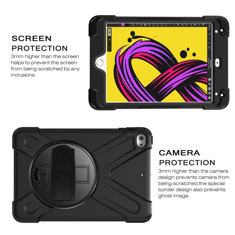 Shockproof Colorful Silicone + PC Protective Case with Holder & Shoulder Strap & Hand Strap For iPad Mini 4 / Mini (2019)(Black) - iPad Mini 4 & 3 & 2 & 1 Cases by buy2fix | Online Shopping UK | buy2fix