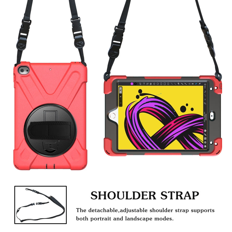 Shockproof Colorful Silicone + PC Protective Case with Holder & Shoulder Strap & Hand Strap For iPad Mini 4 / Mini (2019)(Red) - iPad Mini 4 & 3 & 2 & 1 Cases by buy2fix | Online Shopping UK | buy2fix