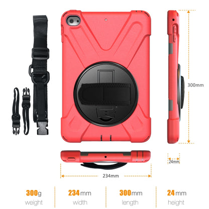 Shockproof Colorful Silicone + PC Protective Case with Holder & Shoulder Strap & Hand Strap For iPad Mini 4 / Mini (2019)(Red) - iPad Mini 4 & 3 & 2 & 1 Cases by buy2fix | Online Shopping UK | buy2fix