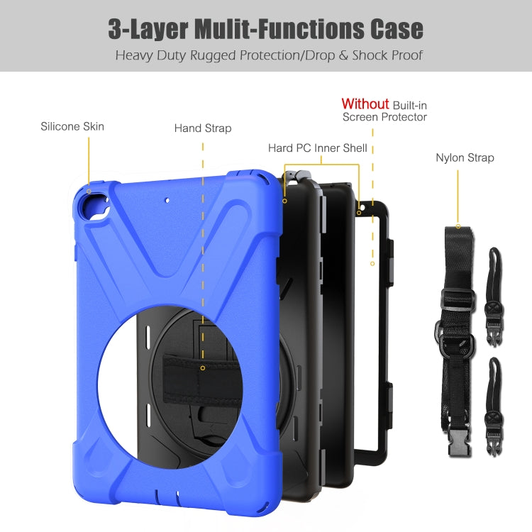Shockproof Colorful Silicone + PC Protective Case with Holder & Shoulder Strap & Hand Strap For iPad Mini 4 / Mini (2019)(Blue) - iPad Mini 4 & 3 & 2 & 1 Cases by buy2fix | Online Shopping UK | buy2fix