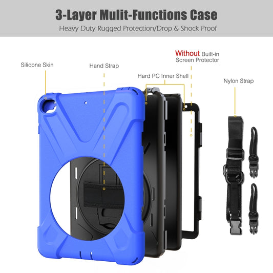 Shockproof Colorful Silicone + PC Protective Case with Holder & Shoulder Strap & Hand Strap For iPad Mini 4 / Mini (2019)(Blue) - iPad Mini 4 & 3 & 2 & 1 Cases by buy2fix | Online Shopping UK | buy2fix