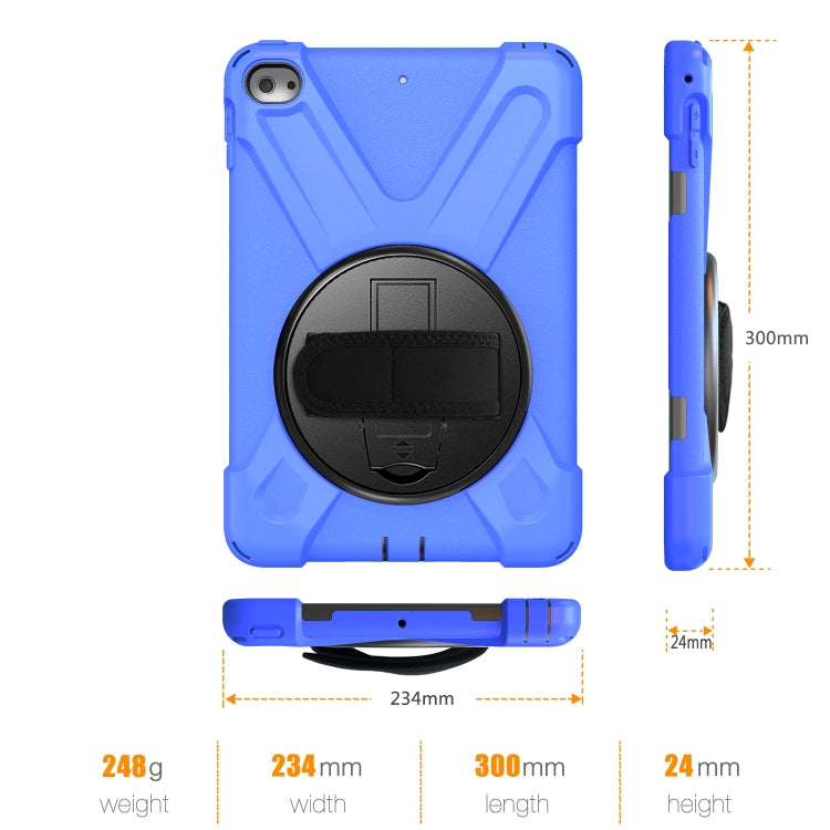 Shockproof Colorful Silicone + PC Protective Case with Holder & Shoulder Strap & Hand Strap For iPad Mini 4 / Mini (2019)(Blue) - iPad Mini 4 & 3 & 2 & 1 Cases by buy2fix | Online Shopping UK | buy2fix