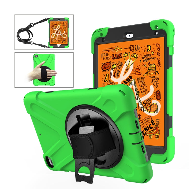 Shockproof Colorful Silicone + PC Protective Case with Holder & Shoulder Strap & Hand Strap For iPad Mini 4 / Mini (2019)(Green) - iPad Mini 4 & 3 & 2 & 1 Cases by buy2fix | Online Shopping UK | buy2fix