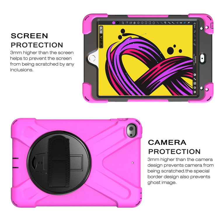 Shockproof Colorful Silicone + PC Protective Case with Holder & Shoulder Strap & Hand Strap For iPad Mini 4 / Mini (2019)(Rose Red) - iPad Mini 4 & 3 & 2 & 1 Cases by buy2fix | Online Shopping UK | buy2fix