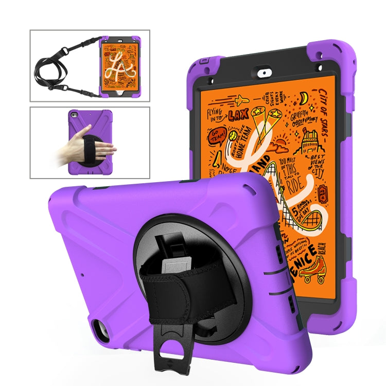 Shockproof Colorful Silicone + PC Protective Case with Holder & Shoulder Strap & Hand Strap For iPad Mini 4 / Mini (2019)(Purple) - iPad Mini 4 & 3 & 2 & 1 Cases by buy2fix | Online Shopping UK | buy2fix