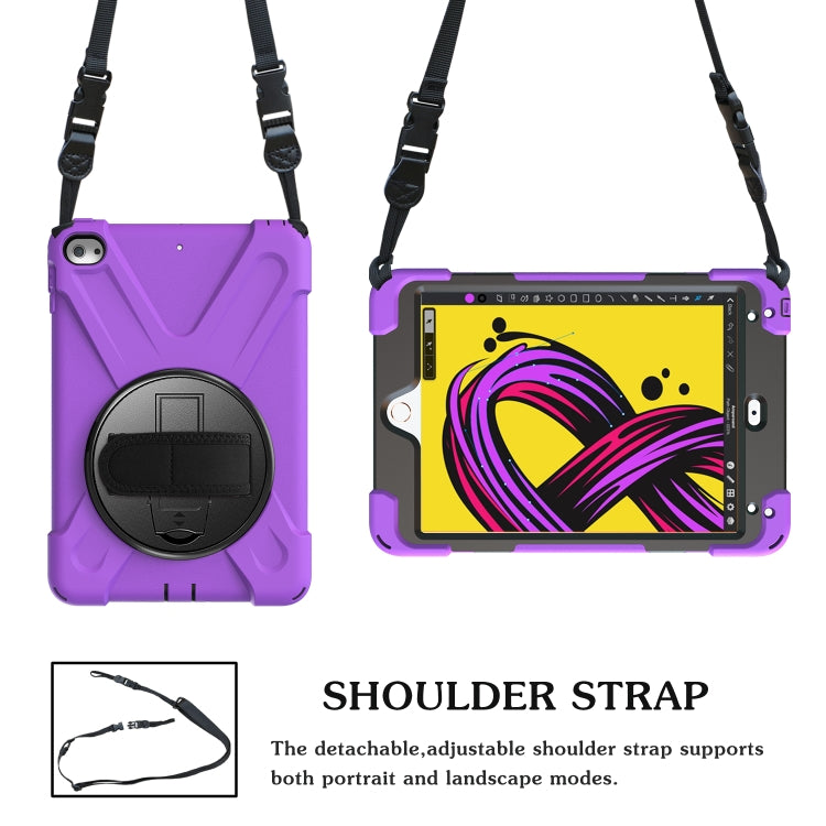 Shockproof Colorful Silicone + PC Protective Case with Holder & Shoulder Strap & Hand Strap For iPad Mini 4 / Mini (2019)(Purple) - iPad Mini 4 & 3 & 2 & 1 Cases by buy2fix | Online Shopping UK | buy2fix