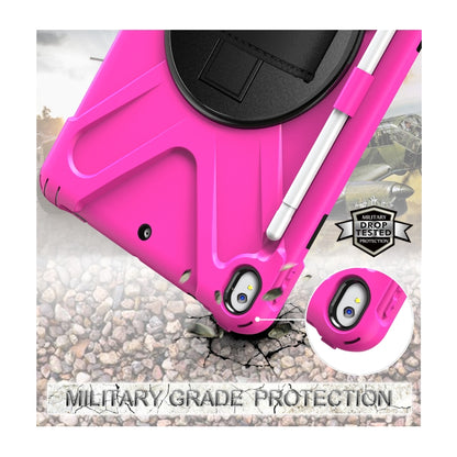 Shockproof Colorful Silicone + PC Protective Case with Holder & Shoulder Strap & Hand Strap & Pen Slot For iPad Pro 10.5(Rose Red) - iPad Pro 10.5 inch Cases by buy2fix | Online Shopping UK | buy2fix