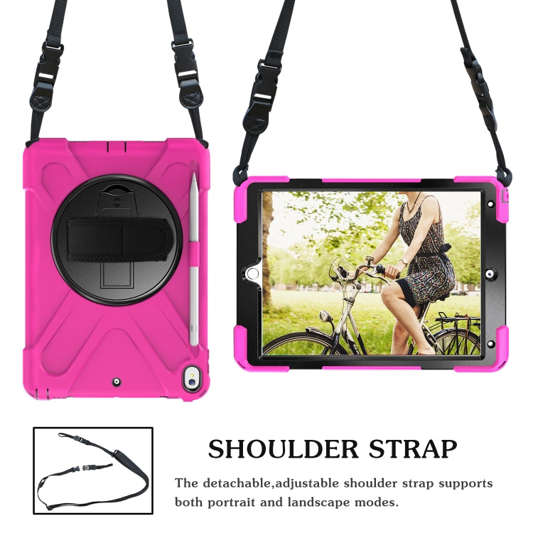 Shockproof Colorful Silicone + PC Protective Case with Holder & Shoulder Strap & Hand Strap & Pen Slot For iPad Pro 10.5(Rose Red) - iPad Pro 10.5 inch Cases by buy2fix | Online Shopping UK | buy2fix