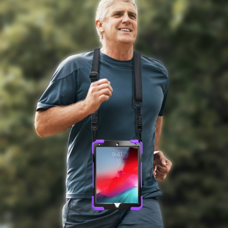 Shockproof Colorful Silicone + PC Protective Case with Holder & Shoulder Strap & Hand Strap & Pen Slot For iPad Pro 10.5(Purple) - iPad Pro 10.5 inch Cases by buy2fix | Online Shopping UK | buy2fix