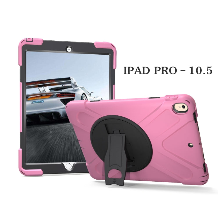 Shockproof Colorful Silicone + PC Protective Case with Holder For iPad Pro 10.5(Pink) - iPad Pro 10.5 inch Cases by buy2fix | Online Shopping UK | buy2fix