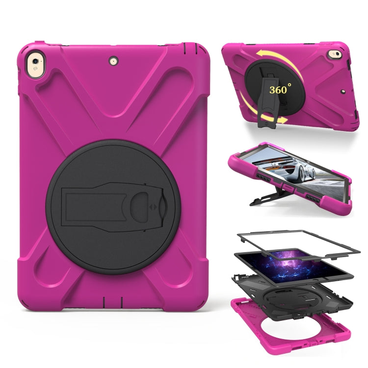 Shockproof Colorful Silicone + PC Protective Case with Holder For iPad Pro 10.5(Rose Red) - iPad Pro 10.5 inch Cases by buy2fix | Online Shopping UK | buy2fix