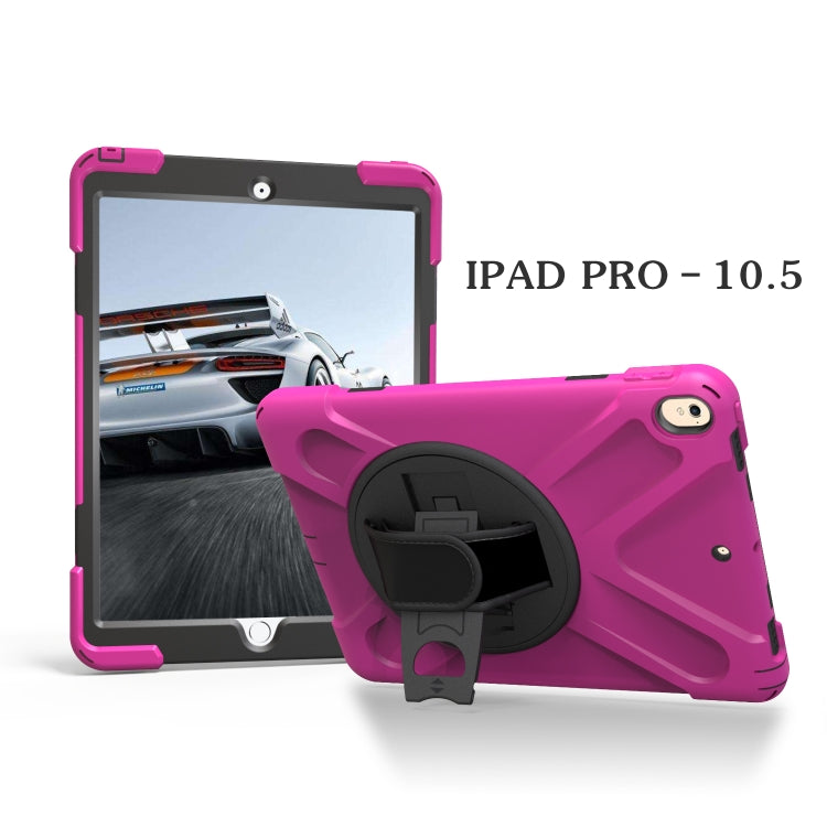 Shockproof Colorful Silicone + PC Protective Case with Holder For iPad Pro 10.5(Rose Red) - iPad Pro 10.5 inch Cases by buy2fix | Online Shopping UK | buy2fix
