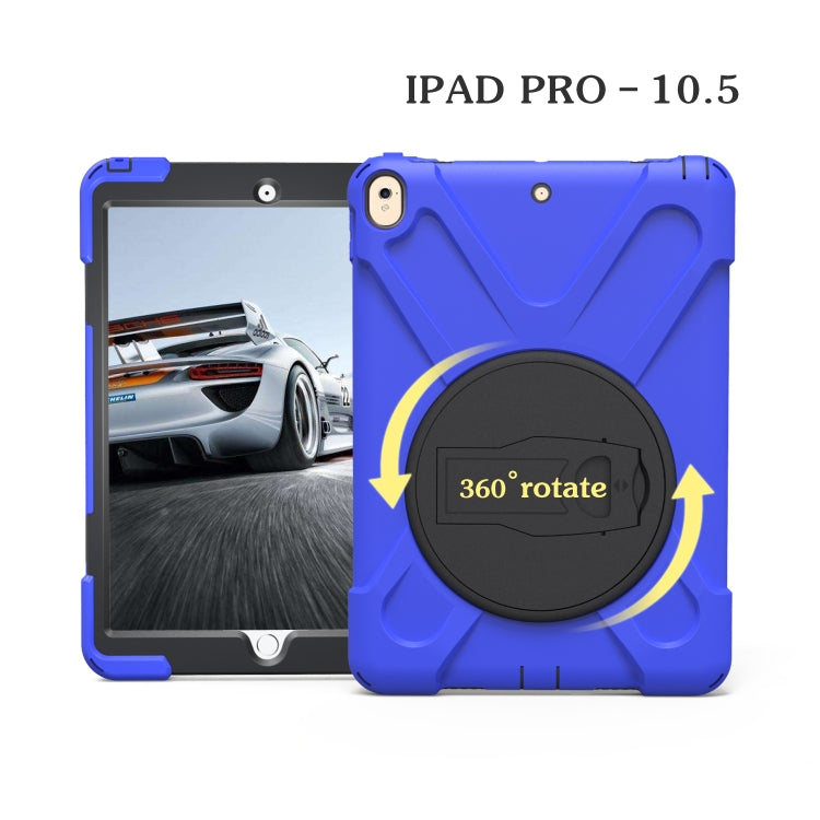 Shockproof Colorful Silicone + PC Protective Case with Holder For iPad Pro 10.5(Dark Blue) - iPad Pro 10.5 inch Cases by buy2fix | Online Shopping UK | buy2fix