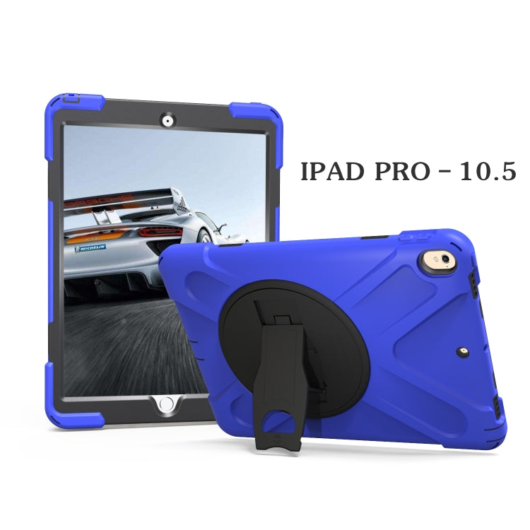 Shockproof Colorful Silicone + PC Protective Case with Holder For iPad Pro 10.5(Dark Blue) - iPad Pro 10.5 inch Cases by buy2fix | Online Shopping UK | buy2fix