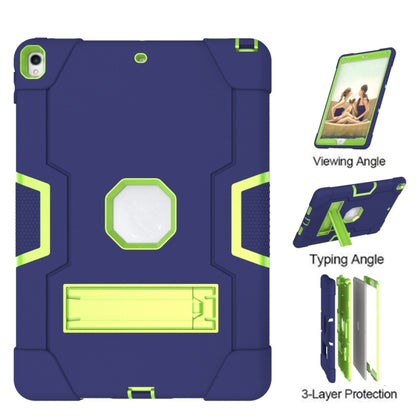 Contrast Color Robot Shockproof Silicone + PC Protective Case with Holder For iPad Pro 10.5 inch (2017) / Air 10.5 (2019)(Navy Blue + Yellow Green) - iPad Pro 10.5 inch Cases by buy2fix | Online Shopping UK | buy2fix