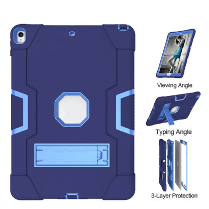Contrast Color Robot Shockproof Silicone + PC Protective Case with Holder For iPad Pro 10.5 inch (2017) / Air 10.5 (2019)(Navy Blue + Blue) - iPad Pro 10.5 inch Cases by buy2fix | Online Shopping UK | buy2fix