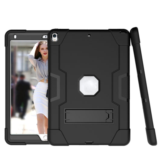 Contrast Color Robot Shockproof Silicone + PC Protective Case with Holder For iPad Pro 10.5 inch (2017) / Air 10.5 (2019)(Black) - iPad Pro 10.5 inch Cases by buy2fix | Online Shopping UK | buy2fix