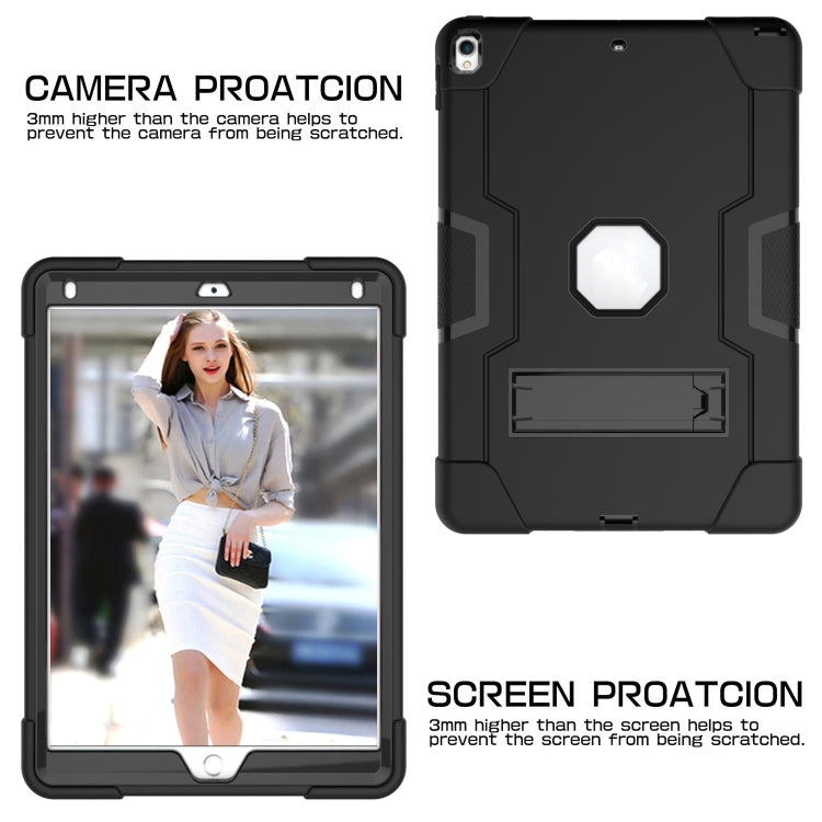 Contrast Color Robot Shockproof Silicone + PC Protective Case with Holder For iPad Pro 10.5 inch (2017) / Air 10.5 (2019)(Black) - iPad Pro 10.5 inch Cases by buy2fix | Online Shopping UK | buy2fix