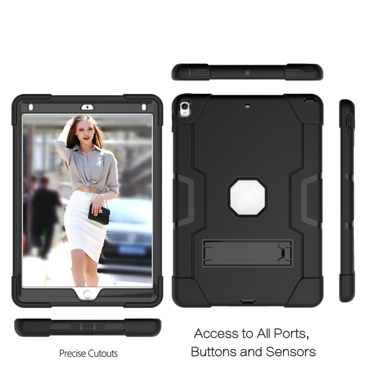Contrast Color Robot Shockproof Silicone + PC Protective Case with Holder For iPad Pro 10.5 inch (2017) / Air 10.5 (2019)(Black) - iPad Pro 10.5 inch Cases by buy2fix | Online Shopping UK | buy2fix