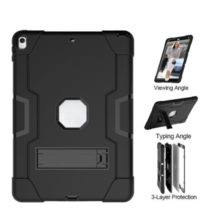 Contrast Color Robot Shockproof Silicone + PC Protective Case with Holder For iPad Pro 10.5 inch (2017) / Air 10.5 (2019)(Black) - iPad Pro 10.5 inch Cases by buy2fix | Online Shopping UK | buy2fix