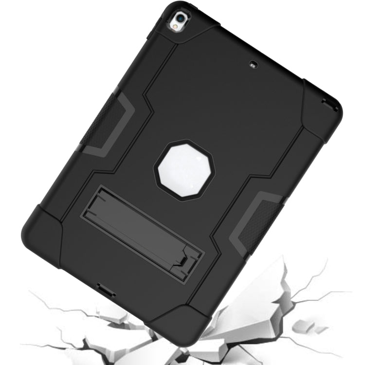 Contrast Color Robot Shockproof Silicone + PC Protective Case with Holder For iPad Pro 10.5 inch (2017) / Air 10.5 (2019)(Black) - iPad Pro 10.5 inch Cases by buy2fix | Online Shopping UK | buy2fix