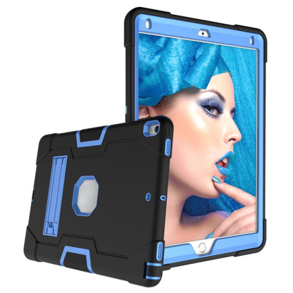 Contrast Color Robot Shockproof Silicone + PC Protective Case with Holder For iPad Pro 10.5 inch (2017) / Air 10.5 (2019)(Black + Blue) - iPad Pro 10.5 inch Cases by buy2fix | Online Shopping UK | buy2fix