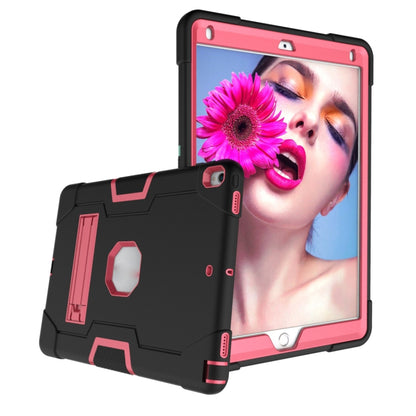 Contrast Color Robot Shockproof Silicone + PC Protective Case with Holder For iPad Pro 10.5 inch (2017) / Air 10.5 (2019)(Black + Rose Red) - iPad Pro 10.5 inch Cases by buy2fix | Online Shopping UK | buy2fix