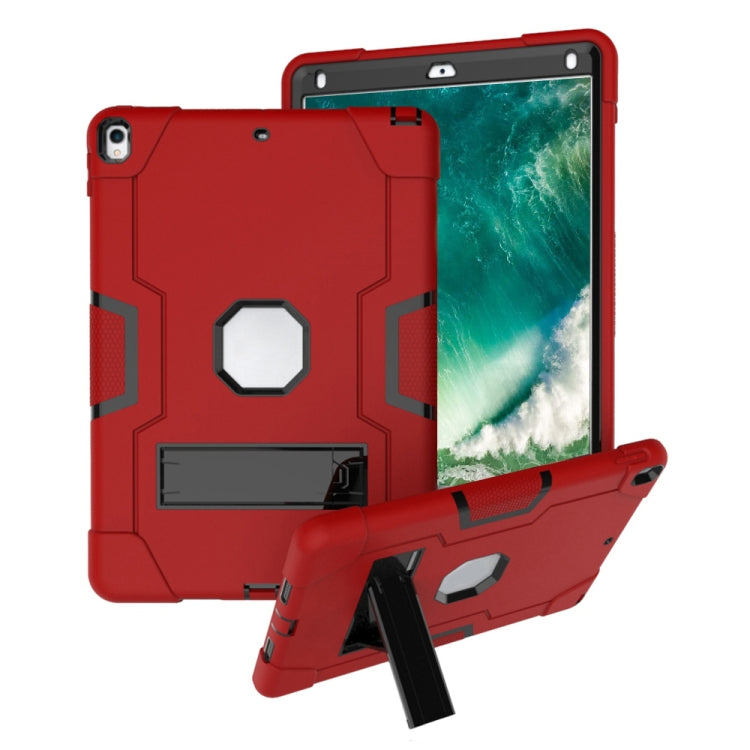 Contrast Color Robot Shockproof Silicone + PC Protective Case with Holder For iPad Pro 10.5 inch (2017) / Air 10.5 (2019)(Red + Black) - iPad Pro 10.5 inch Cases by buy2fix | Online Shopping UK | buy2fix