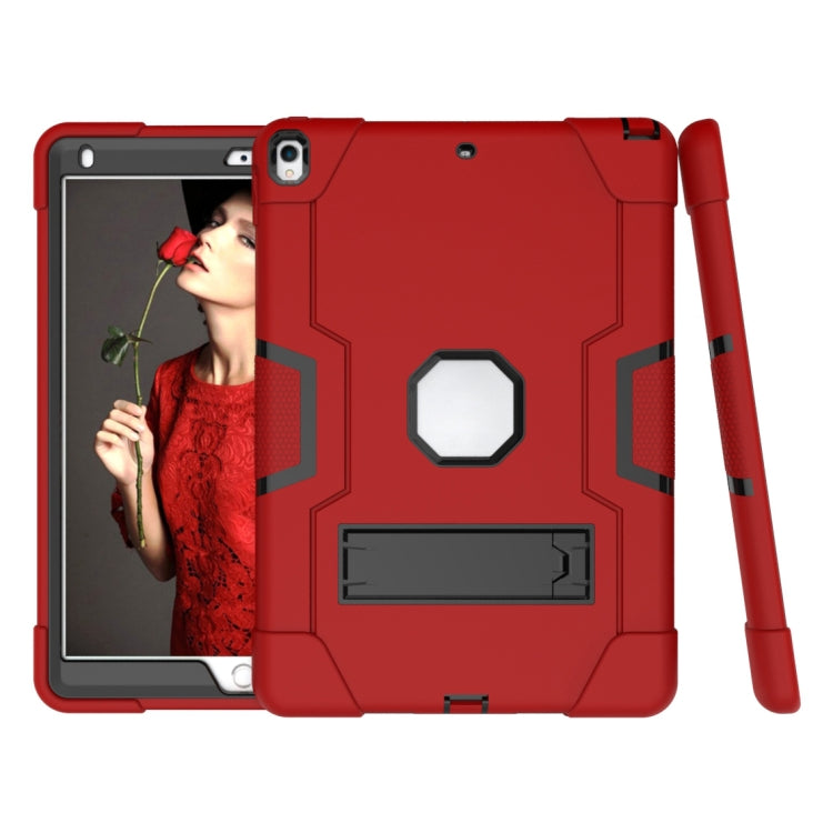Contrast Color Robot Shockproof Silicone + PC Protective Case with Holder For iPad Pro 10.5 inch (2017) / Air 10.5 (2019)(Red + Black) - iPad Pro 10.5 inch Cases by buy2fix | Online Shopping UK | buy2fix