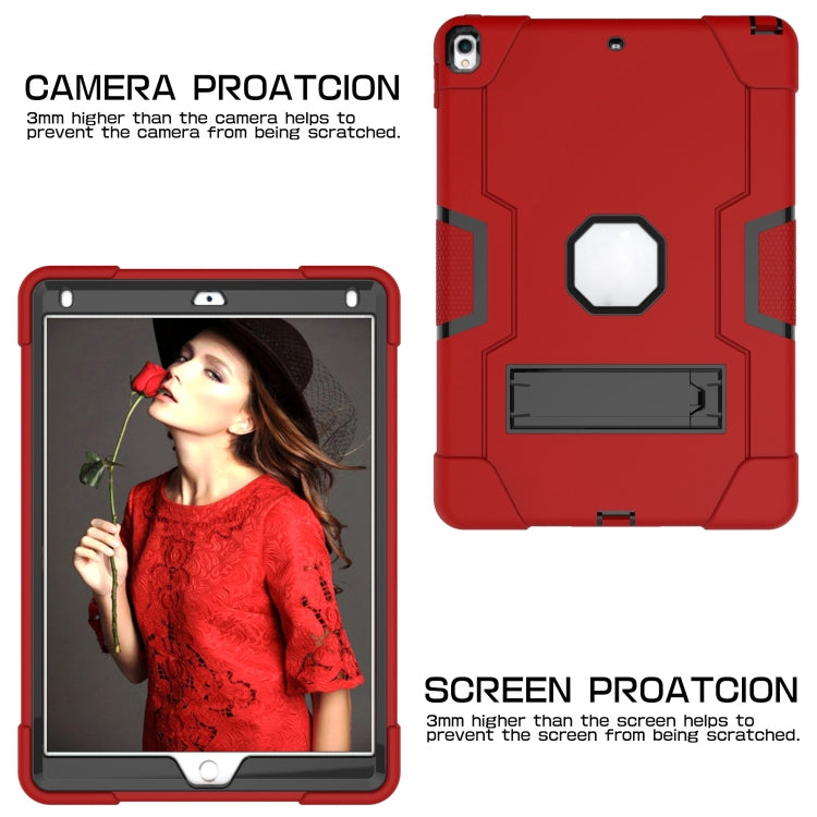 Contrast Color Robot Shockproof Silicone + PC Protective Case with Holder For iPad Pro 10.5 inch (2017) / Air 10.5 (2019)(Red + Black) - iPad Pro 10.5 inch Cases by buy2fix | Online Shopping UK | buy2fix