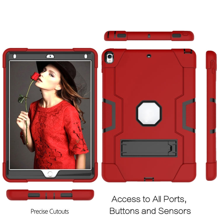 Contrast Color Robot Shockproof Silicone + PC Protective Case with Holder For iPad Pro 10.5 inch (2017) / Air 10.5 (2019)(Red + Black) - iPad Pro 10.5 inch Cases by buy2fix | Online Shopping UK | buy2fix