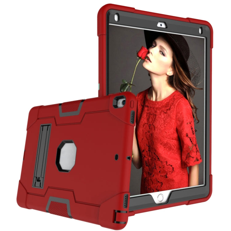 Contrast Color Robot Shockproof Silicone + PC Protective Case with Holder For iPad Pro 10.5 inch (2017) / Air 10.5 (2019)(Red + Black) - iPad Pro 10.5 inch Cases by buy2fix | Online Shopping UK | buy2fix