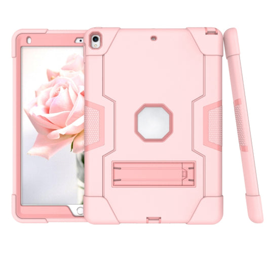 Contrast Color Robot Shockproof Silicone + PC Protective Case with Holder For iPad Pro 10.5 inch (2017) / Air 10.5 (2019)(Rose Gold) - iPad Pro 10.5 inch Cases by buy2fix | Online Shopping UK | buy2fix