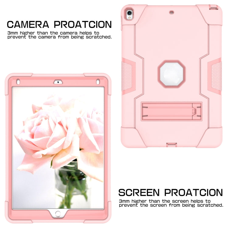 Contrast Color Robot Shockproof Silicone + PC Protective Case with Holder For iPad Pro 10.5 inch (2017) / Air 10.5 (2019)(Rose Gold) - iPad Pro 10.5 inch Cases by buy2fix | Online Shopping UK | buy2fix