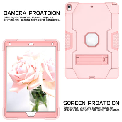 Contrast Color Robot Shockproof Silicone + PC Protective Case with Holder For iPad Pro 10.5 inch (2017) / Air 10.5 (2019)(Rose Gold) - iPad Pro 10.5 inch Cases by buy2fix | Online Shopping UK | buy2fix