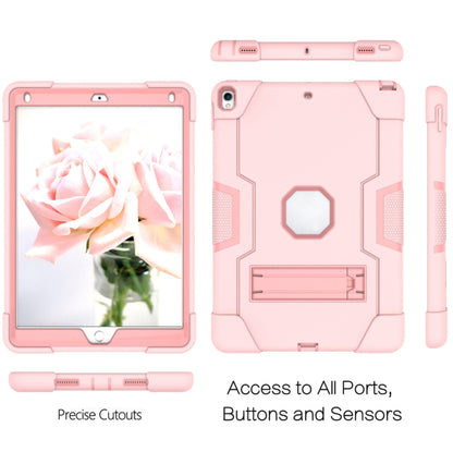 Contrast Color Robot Shockproof Silicone + PC Protective Case with Holder For iPad Pro 10.5 inch (2017) / Air 10.5 (2019)(Rose Gold) - iPad Pro 10.5 inch Cases by buy2fix | Online Shopping UK | buy2fix