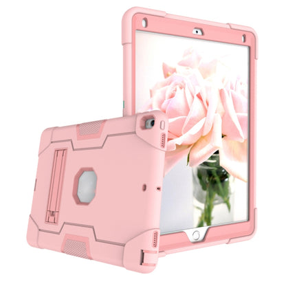Contrast Color Robot Shockproof Silicone + PC Protective Case with Holder For iPad Pro 10.5 inch (2017) / Air 10.5 (2019)(Rose Gold) - iPad Pro 10.5 inch Cases by buy2fix | Online Shopping UK | buy2fix